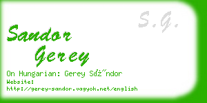sandor gerey business card